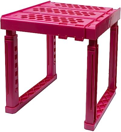 Piffny Locker Organizer Shelf， Adjustable Width and Height, Stackable, Ideal Locker Shelf for School, Office, Gym Lockers, or Even Kitchen Cabinets & Under Sink Organization (Magenta)