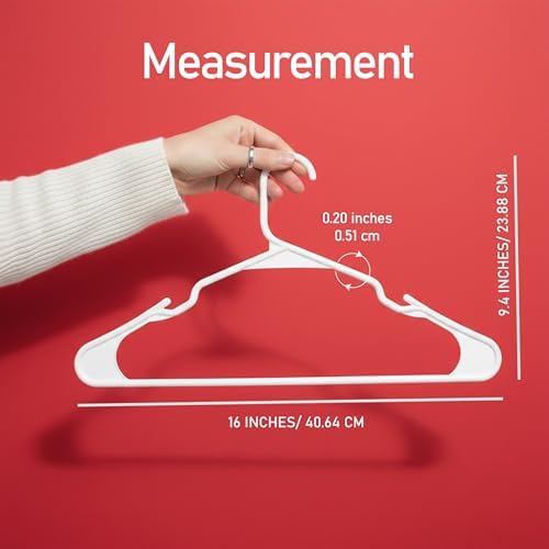 Utopia Home Plastic Hangers 20 Pack – Space Saving Clothes Hanger White