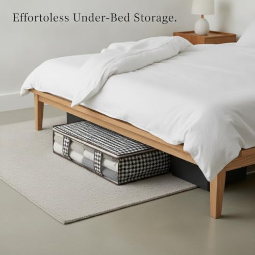 Slim Under Bed Storage Bag, Low Profile Zippered Polyester Organizer for Bedding & Clothes, Fits Tight Spaces (1 Pack)