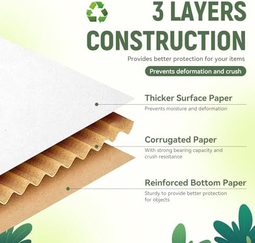 10 Pack 9"x6"x2" inch Small Shipping Boxes White Corrugated Cardboard Box for Small Business, Mailer, Shipping, and Packing