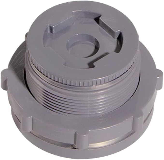 Ququyi 2 Inch PVC Bulkhead Water Tank Connector Adapter Fitting with Plugs Thru-Bulk Pipe Fitting for Rain Barrels, Aquariums, Ponds(Set of 1)