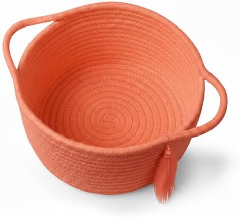 Small Gift Basket Empty to Fill with Gifts Bag & Ribbon, Orange