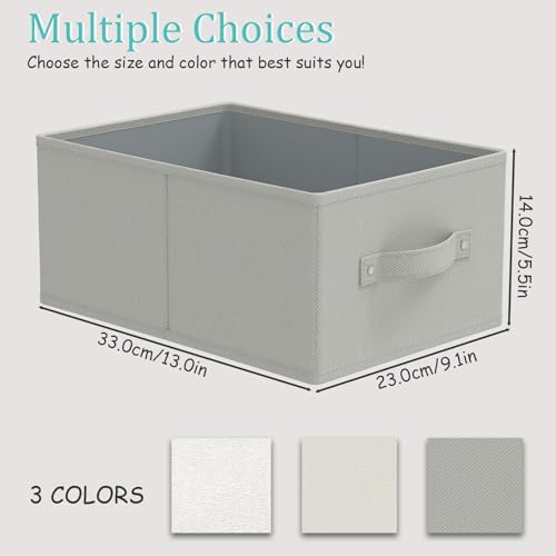 Storage Bins, Foldable Storage Basket, 3 Pack, Grey, 13x9.1x5.5 In