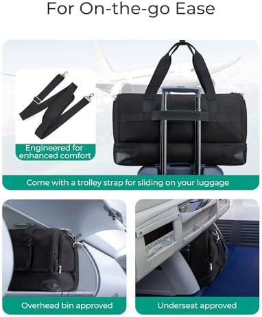 BAGSMART Medium Garment Bags for Travel, Convertible Travel Garment Duffle Bag Suit Bags for Women, 2 in 1 Garment Bags with Shoe Compartment