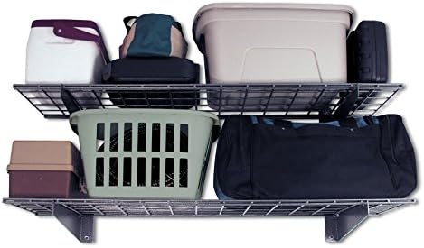 Hyloft Heavy Duty Steel Garage Wall Shelving, 45 in. x 15 in. Metal Wall Shelves for Garage Storage, Low-Profile Brackets, Max Shelf Load 200 Pounds, 00651, 2-Pack, Hammertone