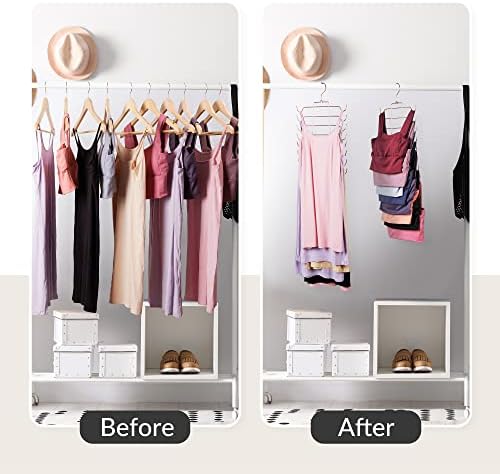 ZEDODIER Tank Top Hanger, Bra Organizer for Closet, Space Saving | 16 Hooks Total, Sturdy Metal, 360° Rotating, Foldable Design, Hanging Closet Organizers and Storage for Apartments and Dorms
