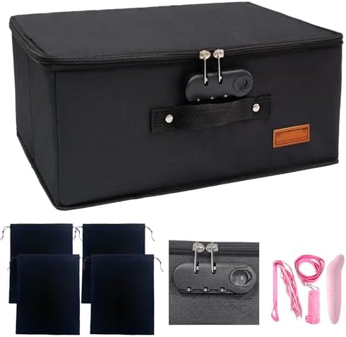 Lockable Game Toy Storage Bag Organizer 16 x 11.8 x 8.2 Inch, Matte Black