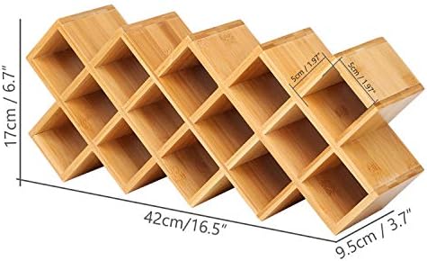 Phyllia Bamboo Spice Rack Organizer 4-Tier Countertop Organiser, Criss-Cross Kitchen cabinet Free-Standing Countertop Storage shelf Fit for Spice Jar, Can, Bottle (Jars Not Include)