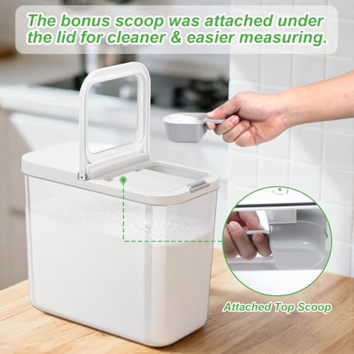 TBMAXS Rice Flour Storage Container - 12.7 Qt | 25 Lbs Crystal-Clear Plastic Food Storage Containers Bin with Pop-up Lid for Grains Beans, Dry Food Holder for Kitchen Pantry Organization and Storage