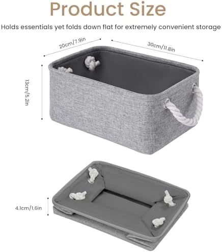 11.8x7.9x5.2 Inch Fabric Small Storage Bins with Handles 1 Pack