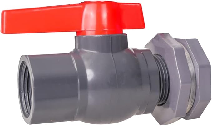 Ququyi 1/2 Inch PVC Rain Barrel Valve Spigot Kit with Ball Valve and Bulkhead Fitting Adapter for Water Tanks, Aquariums, Pools