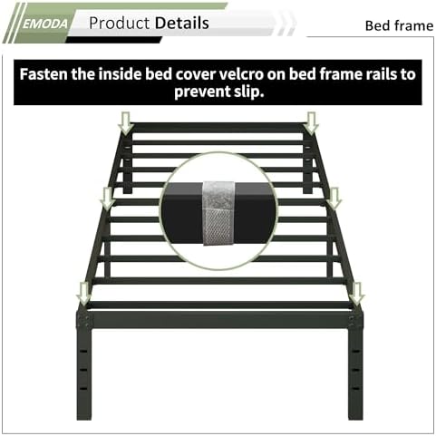 EMODA 14 Inch Twin XL Bed Frames with Cover