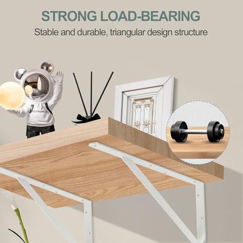 6 Pack L5 x H 3" White Heavy Duty Shelf Brackets with Screws Metal Shelf Brackets Shelf Support Angle Brackets for Shelves L Brackets Heavy Duty Floating Shelf