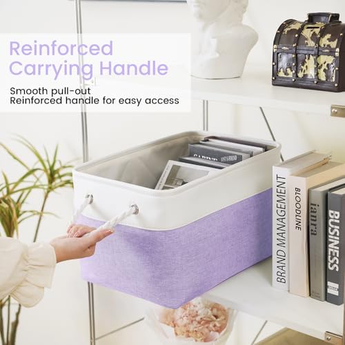15x11x10 In Foldable Fabric Large Storage Bins with Handle 3 Pack