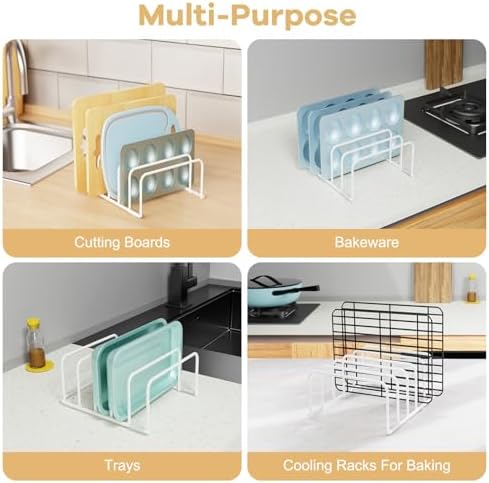 Fikoksol Cutting Board Organizer Storage, Baking Sheet Rack under Cabinet | Heavy Duty Cookie Sheet Organizer, Metal Cutting Board Holder, Space-saving Plate Holder for Cabinet, Tray Divider for Drawer