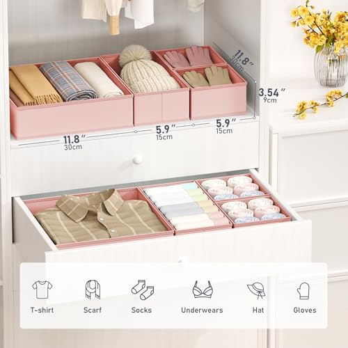 DIMJ Drawer Organizer Clothes 28 Pack - Foldable Baby Organizers and Storage Dresser Organizer for Bedroom, Closet Nursery Organization Dresser Dividers for underwear, Sock, Bra, Belt, Tie