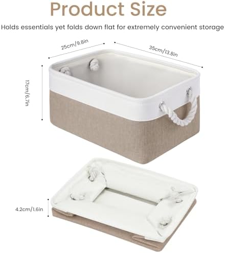 13.8x9.8x6.7 Inch Fabric Small Storage Bins with Handles 3 Pack