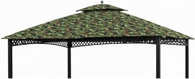 Garden Winds Durable 350 Replacement Canopy Top Compatible with Windsor Dome 10’ x 12’ Gazebo Models L-GZ717PST-C, A111001701 - Camo Green