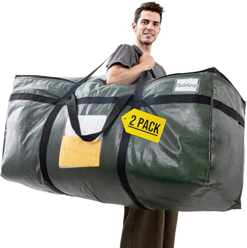 TAILI 2 Pack 69 Gallon Extra Large Storage Bags with Visible Window,Green