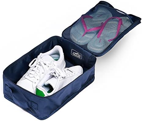 Travel Shoe Bags, Foldable Waterproof Shoe Pouches Organizer-Double Layer (6 Navy Shoe Bags)
