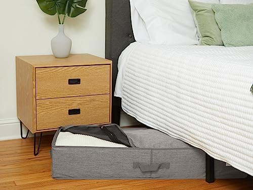 Covermates Underbed Storage Bag, 44.5" W x 13" D x 6.5" H, Grey Heather