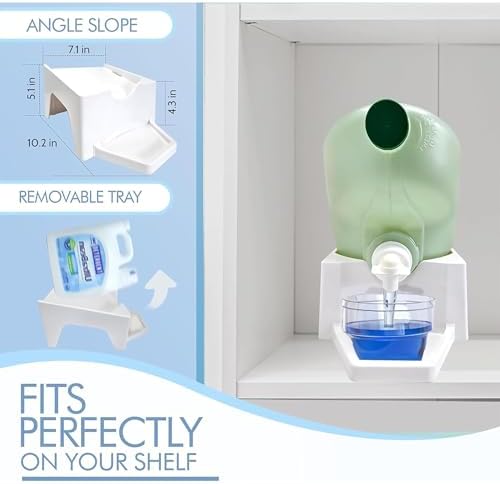 Liquid Laundry Detergent Holder Stand with Drip Tray - 1 Pack - White