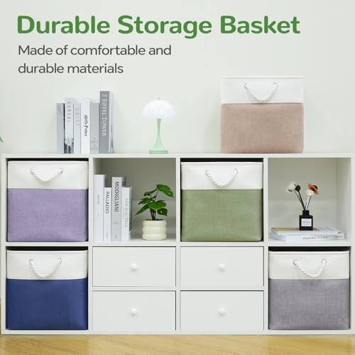 12x12 Inch Foldable Fabric Cube Storage Bins with Handles 4 Pack