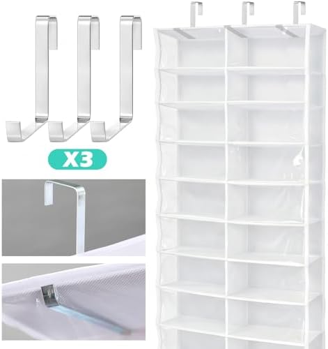 Over The Door Hoodie Organizer 26 Pocket Organizer, White