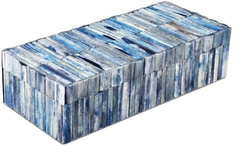 Handicrafts Home Decorative Storage Box 10x4.5 – Remote Control Holder, Jewelry Organizer, Modern Decorative Box with Lid, Boho Chic Home Décor Accent, Vintage Memory Box for Living Room Shelf Décor