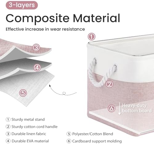 15x11x10 In Foldable Fabric Large Storage Bins with Handle 1 Pack
