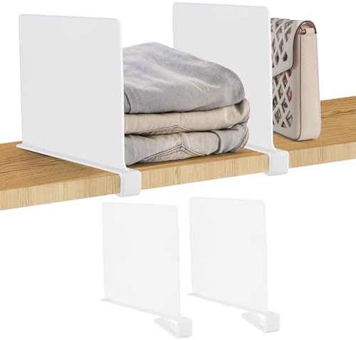 White Acrylic Shelf Dividers for Closets Organizer & Storage,2 Pack