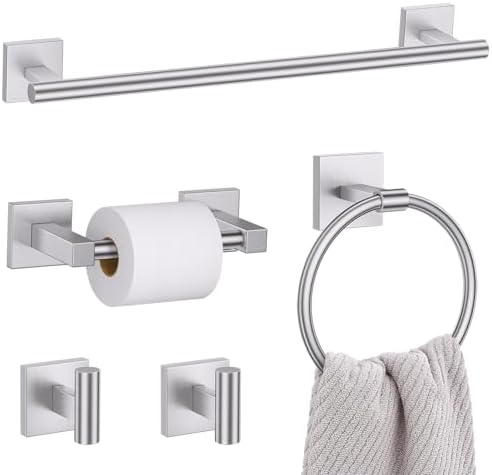 Lairuier Brushed Nickel Bathroom Accessories, Towel Bar Set Wall Mounted