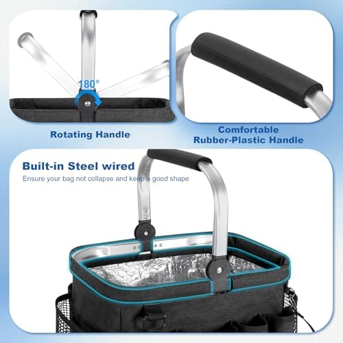 PGmoon Cleaning Caddy Organizer with Handle,Black