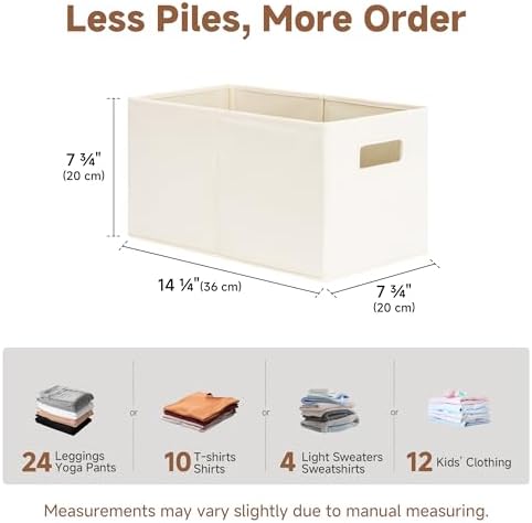 StorageWorks Fabric Storage Bins for Shelves, Medium, 2-Pack, Ivory