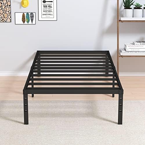 Maenizi Heavy Duty Narrow Twin Bed Frame, 14 Inch Metal Platform 30x75 Inch