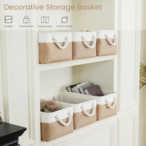 13.8x9.8x6.7 Inch Fabric Small Storage Bins with Handles 3 Pack