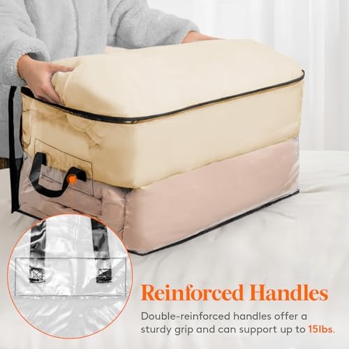Lifewit 6 Pack Clear Clothes Storage Bags, 90L Blanket Storage with Zipper