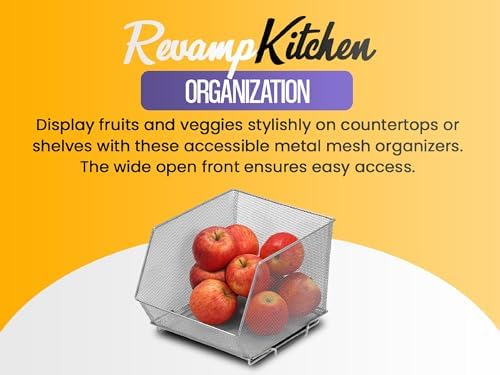 YBM HOME Kitchen Pantry Organizer Wire Basket for Shelves, Cabinets, Pantry, Countertop, Mesh Open Storage Bin Metal Basket for Organizing Food Supplies 12 x 7.8 x 5.8