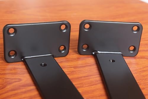 16 Pack - 7 inch Black Hidden L Shelf Bracket (1/5 Inch Thicked) Iron Floating Shelf Brackets Rustic Industrial Metal Brackets for Shelf Support