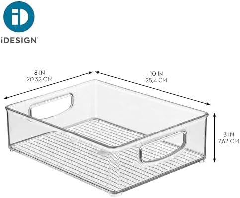 iDesign Stackable Pantry Bin, Clear | Kitchen Cabinets, Fridge or Freezer Storage, Made in USA