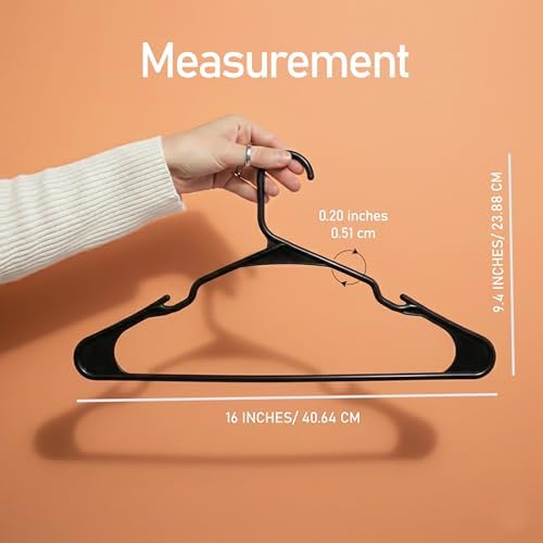 Utopia Home Plastic Hangers 30 Pack – Space Saving Clothes Hanger Black