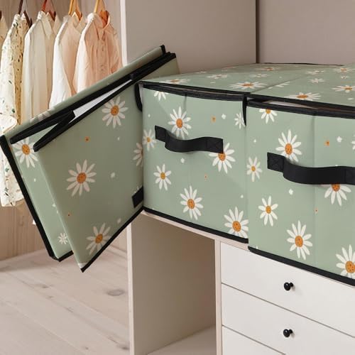 Stackable Clothes Storage Bins with Lids 3 Pack