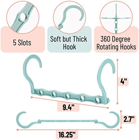Mr. Pen- Space Saving Hangers, 8 pcs, 360° Rotating Hooks