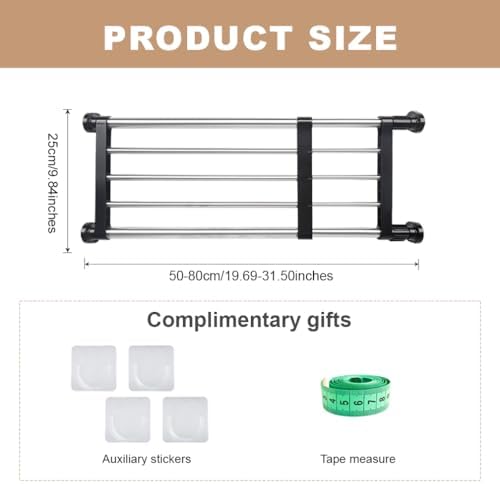 Hershii Expandable Closet Tension Shelf Rod Tension Shelves for Closet