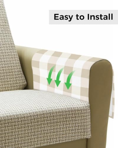 Sofa Armrest Organizer Bedside Caddy Yellow Buffalo Plaid Armchair Couch Caddy with Pocket Remote Control Holder Classic Checked Arm Chair Caddy for Recliner Glasses Phone Tablets Magazine 13"x35"