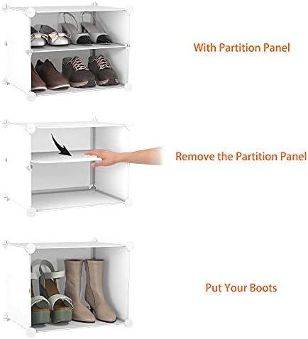 HOMIDEC Shoe Rack Organizer 32 Pair Modular Shoe Storage Cabinet for Closet