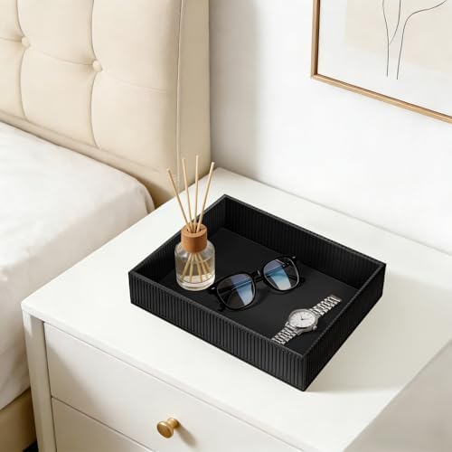 SITHON Valet Tray Desk Organizer PU Leather Catchall