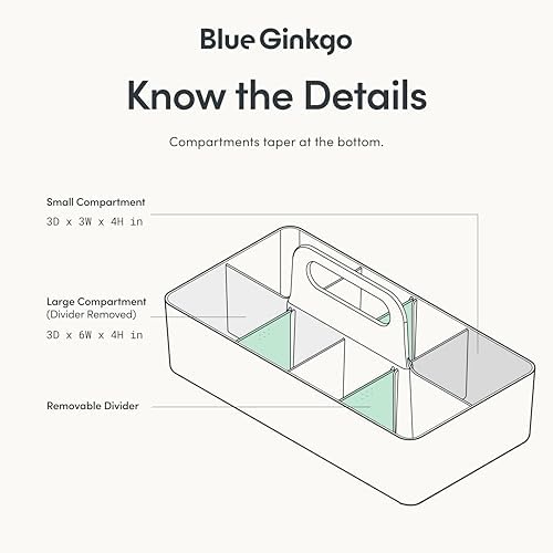 BLUE GINKGO Stackable Organizer Caddy, Long, Grey, Made in Korea