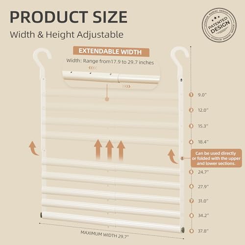 STORAGE MANIAC Adjustable Closet Rod for Hanging Clothes, 2 Pack White