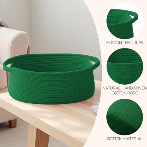 JMvicyroam Small Woven Basket, Empty Gift Basket, Green/1 Pack
